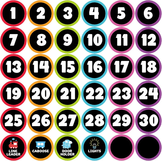 Line up Spots for Classroom Floor 36Pcs 4'' Number Stickers for Classroom Vinyl Line Up Floor Dot Sticker V1258-DP02-B-352