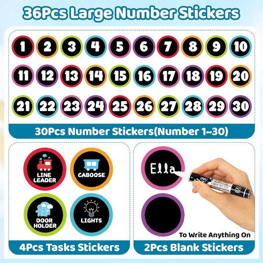 Line up Spots for Classroom Floor 36Pcs 4'' Number Stickers for Classroom Vinyl Line Up Floor Dot Sticker V1258-DP02-B-352