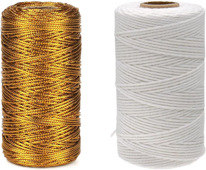 White Twine String and Gold Twine String V1258-DP02-B-3527