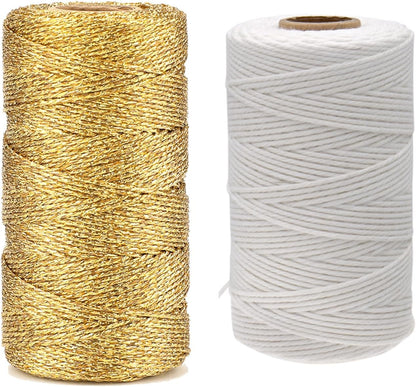 White Twine String and Gold Twine String V1258-DP02-B-3528