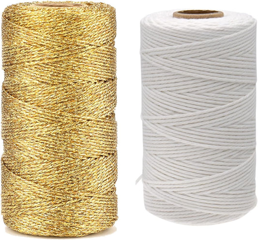 White Twine String and Gold Twine String V1258-DP02-B-3528