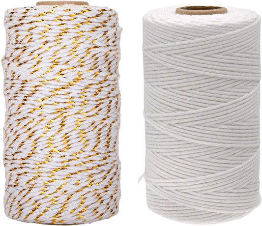 White Twine String and Gold White Twine String V1258-DP02-B-3529