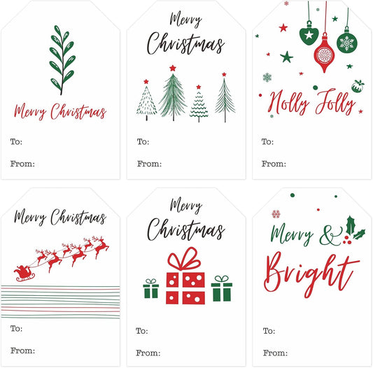 Christmas Gift Tags Stickers - 120Pcs 3x2'' Merry Christmas Name Tags Stickers Self Adhesive Holiday Present V1258-DP02-B-353