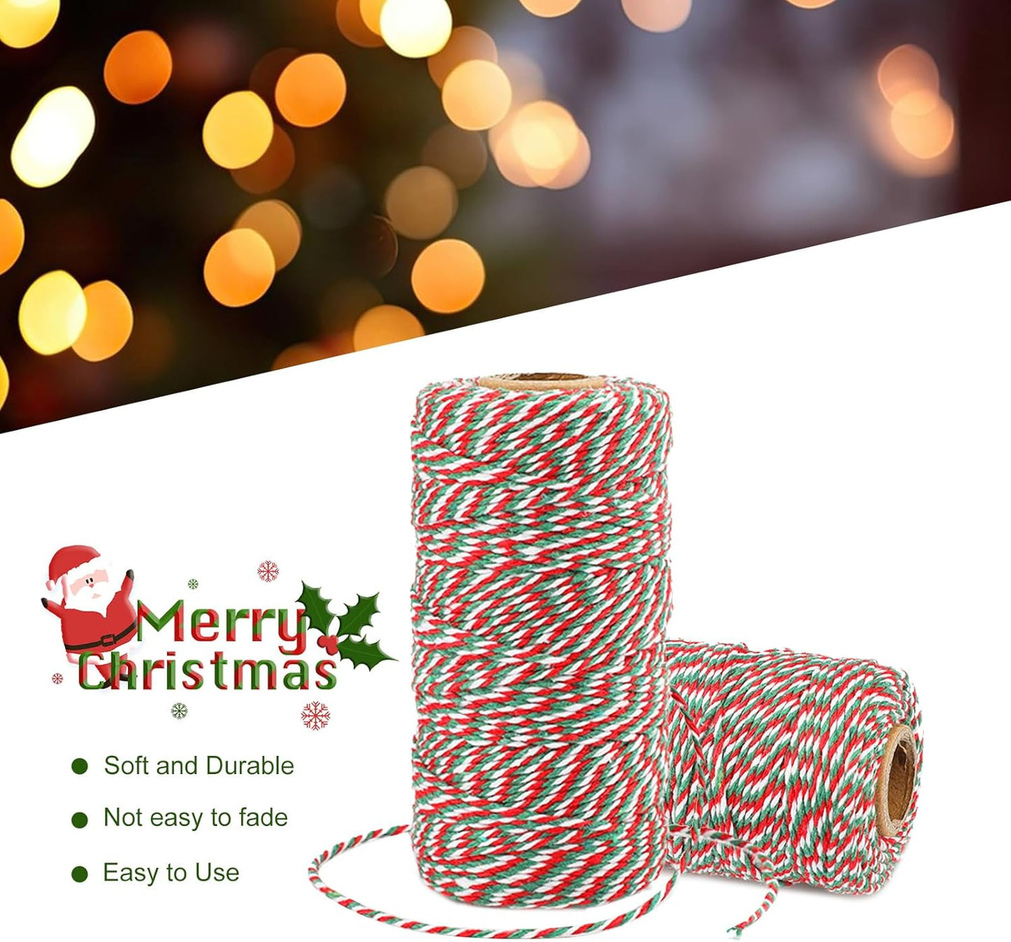White Twine String and Red Green and White Bakers Twine String V1258-DP02-B-3530