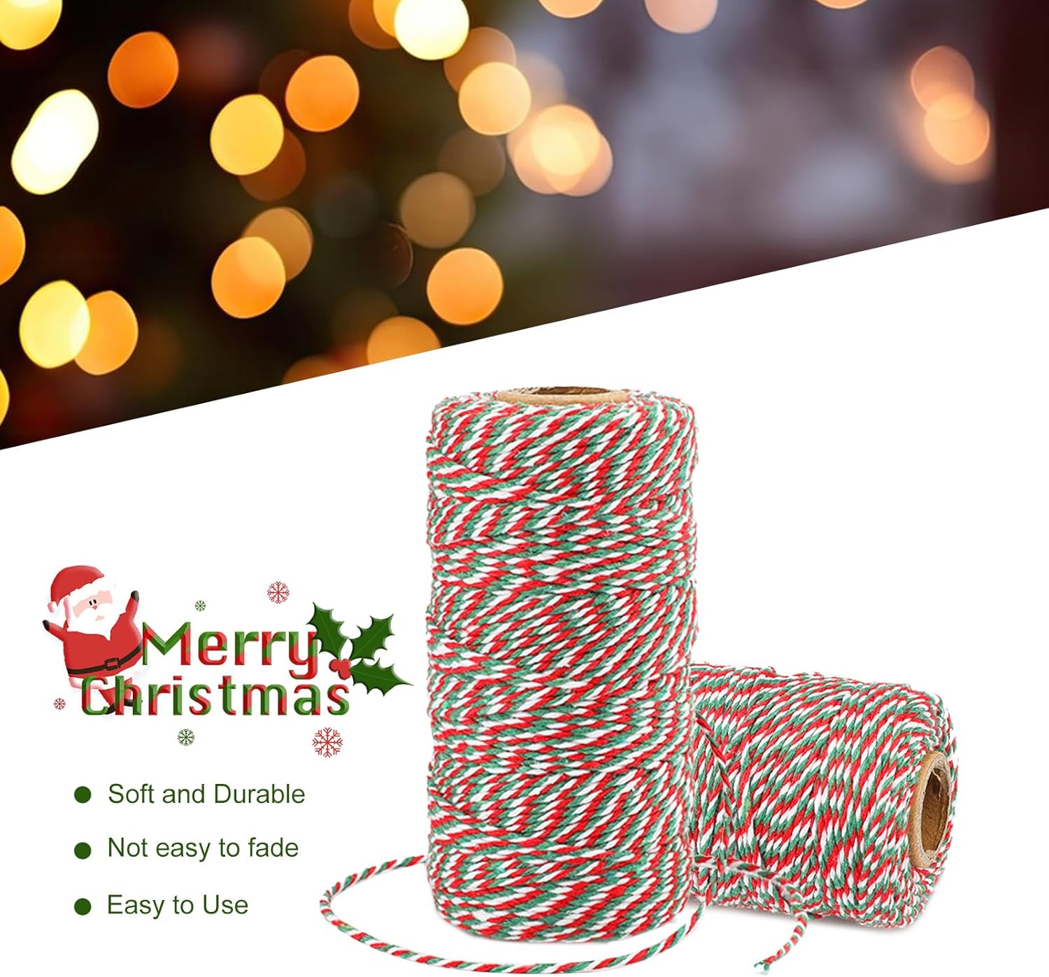 White Twine String and Red Green and White Bakers Twine String V1258-DP02-B-3530