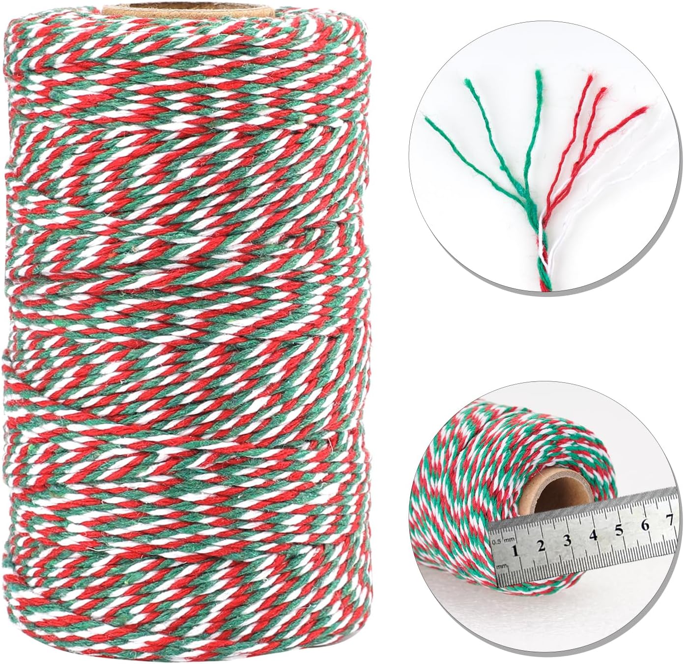 White Twine String and Red Green and White Bakers Twine String V1258-DP02-B-3530