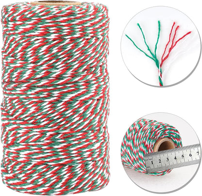 White Twine String and Red Green and White Bakers Twine String V1258-DP02-B-3530