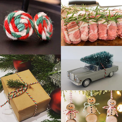 White Twine String and Red Green and White Bakers Twine String V1258-DP02-B-3530