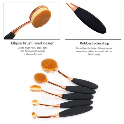Oval Foundation Brush 5 Pcs Toothbrush makeup brushes Fast Flawless Application Liquid Cream Powder Foundation V1258-DP02-B-3538
