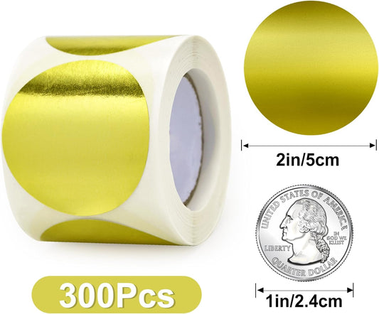 Embossing Stickers 300Pcs 2'' Gold Foil Seals Stickers for Certificates Self Adhesive Round Envelope Seal V1258-DP02-B-354