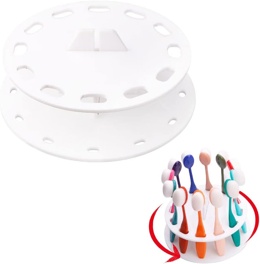 12 Hole Round Shape Drying Rack Storage Display Bracket Shelf Holder ,Spinning Storage Caddy for Oval Ink V1258-DP02-B-3541
