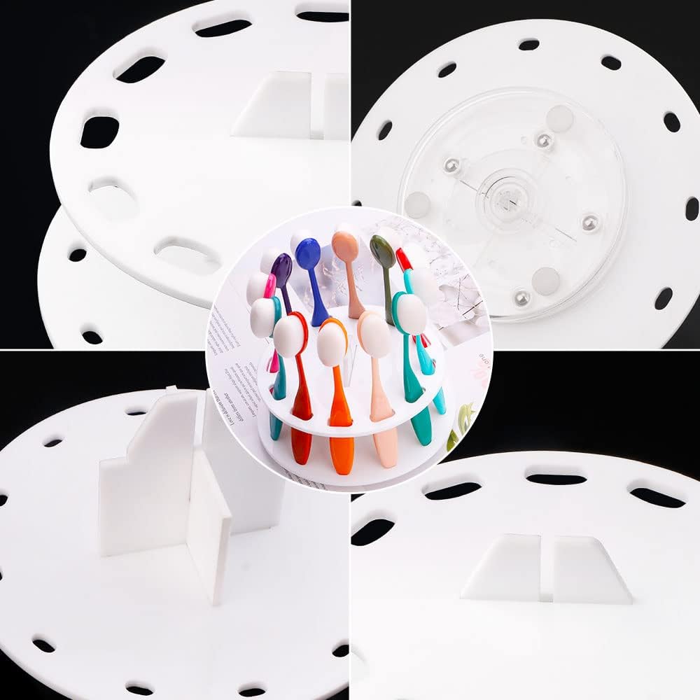12 Hole Round Shape Drying Rack Storage Display Bracket Shelf Holder ,Spinning Storage Caddy for Oval Ink V1258-DP02-B-3541