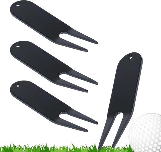 4 Pcs Bending Golf Divot Repair Tool Bent Golf Turf Repair Fork Metal Golf Fork Accessory Suitable to Repair V1258-DP02-B-3545