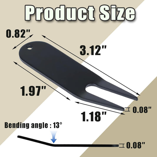 4 Pcs Bending Golf Divot Repair Tool Bent Golf Turf Repair Fork Metal Golf Fork Accessory Suitable to Repair V1258-DP02-B-3545