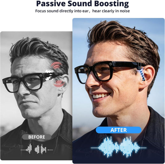Volume Boost | Privacy Ear Tips for AI & AR Glasses (1 Pair), Silicone Passive Audio Amplifier Compatible for V1258-DP02-B-3570
