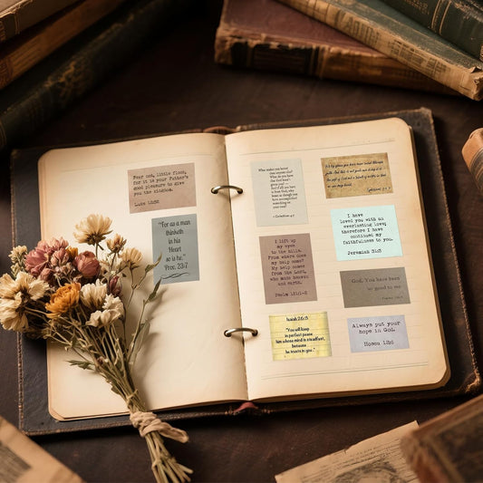 180Pcs Bible Verse Stickers - Vintage Inspirational Christian Stickers Bible Journaling Sticker Self Adhesive V1258-DP02-B-358