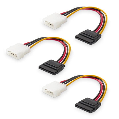3-Pack 4 Pin Molex to SATA Power Cable (SATA to Molex) - 6 Inches V1258-DP02-B-3589