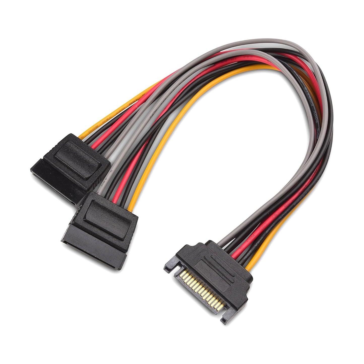 3-Pack 15 Pin SATA Power Splitter Cable - 8 Inches, SATA Power Y-Splitter Cable V1258-DP02-B-3592