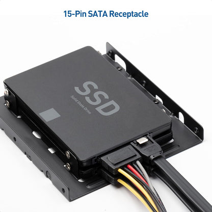 3-Pack 15 Pin SATA Power Splitter Cable - 8 Inches, SATA Power Y-Splitter Cable V1258-DP02-B-3592