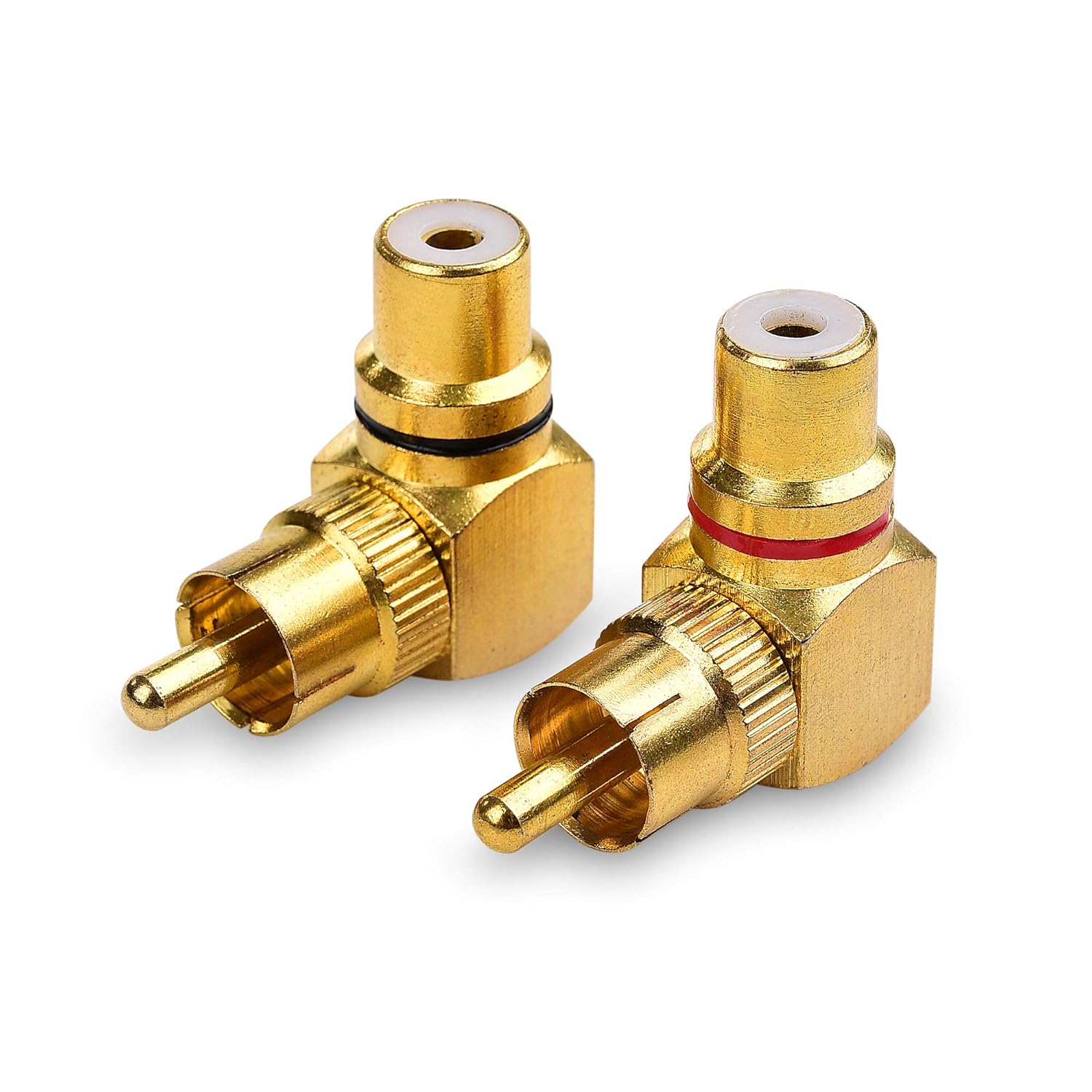 2-Pack Right Angle RCA Adapter, 90 Degree RCA Adapter V1258-DP02-B-3598
