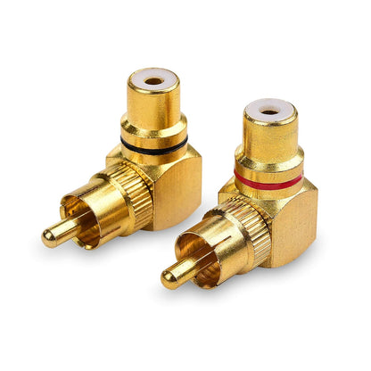 2-Pack Right Angle RCA Adapter, 90 Degree RCA Adapter V1258-DP02-B-3598
