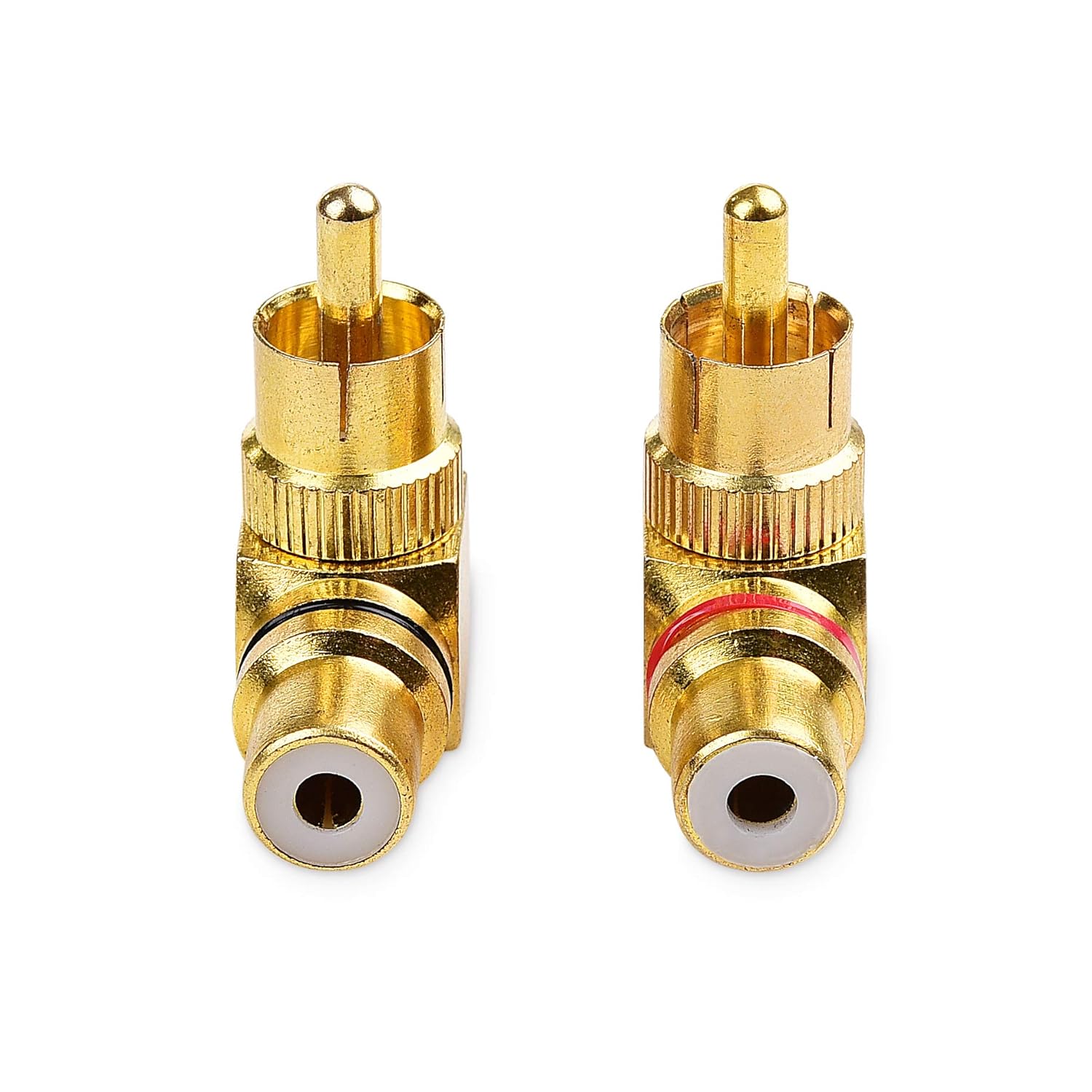 2-Pack Right Angle RCA Adapter, 90 Degree RCA Adapter V1258-DP02-B-3598