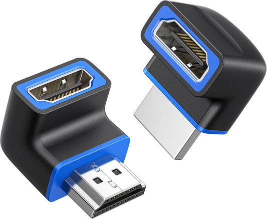 Combo-Pack 48Gbps 8K Right Angle HDMI 2.1 Adapters with HDR, Supports 8K@60Hz / 4K@240Hz, 270 Degree and 90 V1258-DP02-B-3599