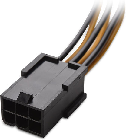 2-Pack 6 Pin to 8 Pin PCIe Adapter Power Cable - 4 Inches V1258-DP02-B-3600