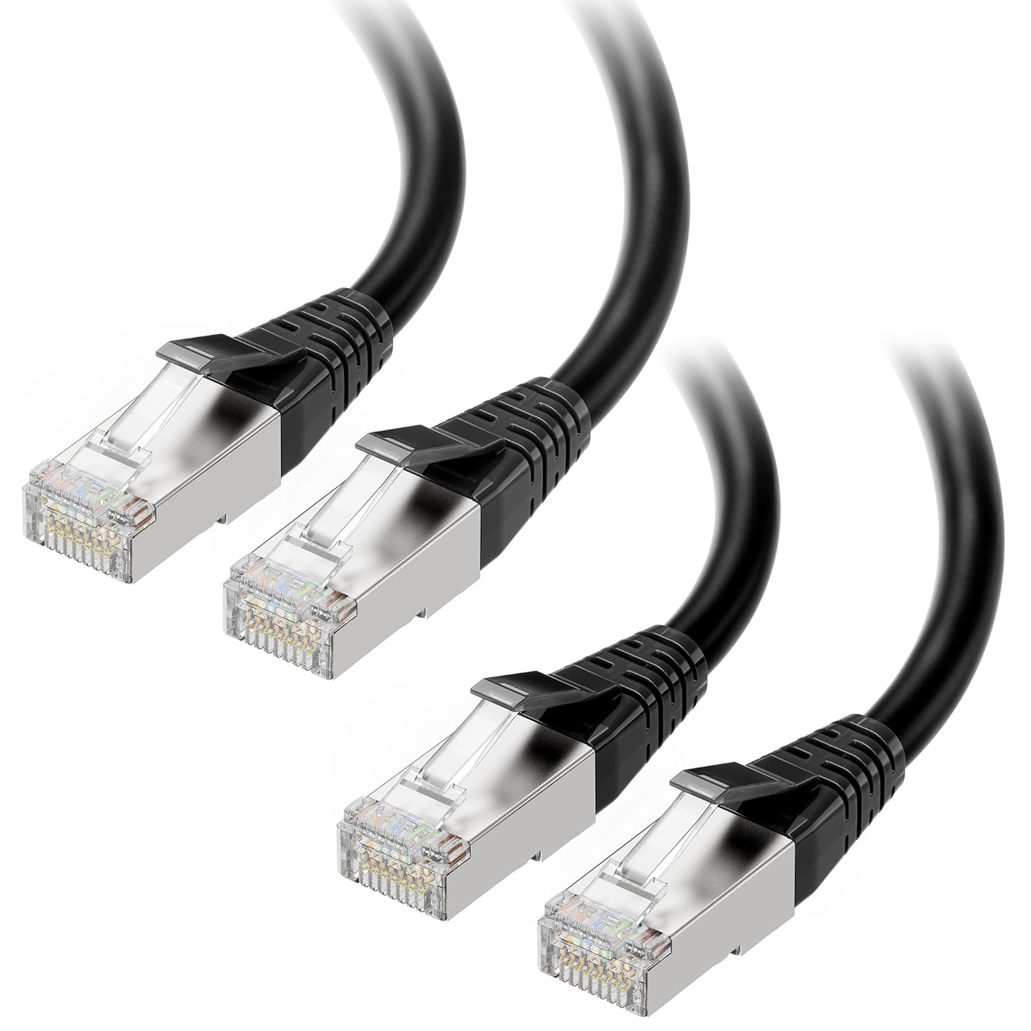[Cat8 Certified] 2-Pack 40Gbps Shielded Cat 8 Ethernet Cable - 5ft, 2000Mhz Category 8 Ethernet Cord, Cat8 V1258-DP02-B-3602