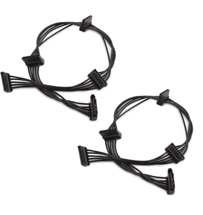 2-Pack 15 Pin SATA to 4 SATA Power Splitter Cable - 18 Inches V1258-DP02-B-3605
