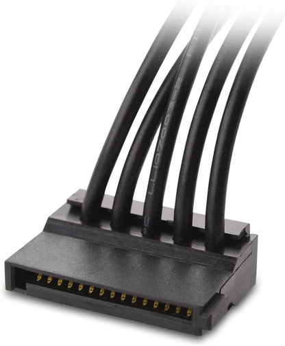2-Pack 15 Pin SATA to 4 SATA Power Splitter Cable - 18 Inches V1258-DP02-B-3605