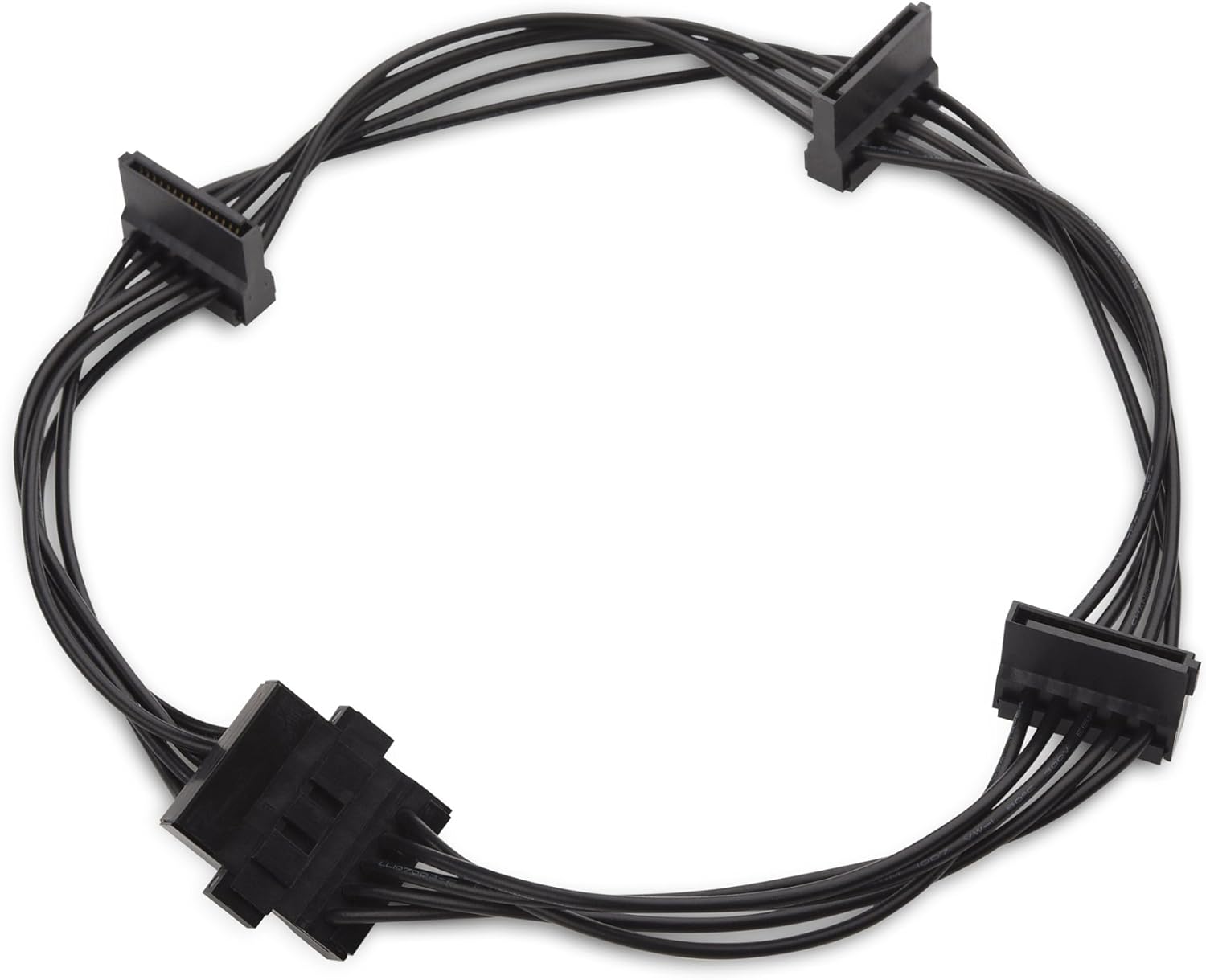 2-Pack 15 Pin SATA to 4 SATA Power Splitter Cable - 18 Inches V1258-DP02-B-3605