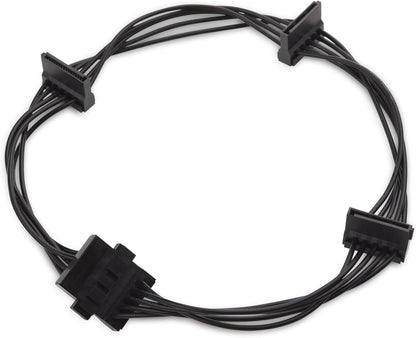 2-Pack 15 Pin SATA to 4 SATA Power Splitter Cable - 18 Inches V1258-DP02-B-3605