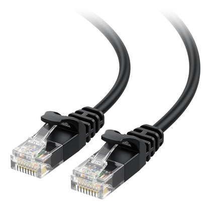 10Gbps Snagless Cat 6 Ethernet Cable - 25ft, Slim Profile Cat 6 Cable, Cat6 Cord, Thin Ethernet Cord, Black V1258-DP02-B-3606