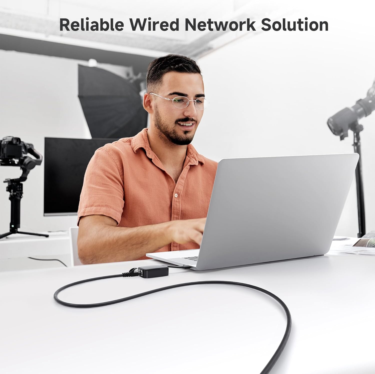 10Gbps Snagless Cat 6 Ethernet Cable - 25ft, Slim Profile Cat 6 Cable, Cat6 Cord, Thin Ethernet Cord, Black V1258-DP02-B-3606
