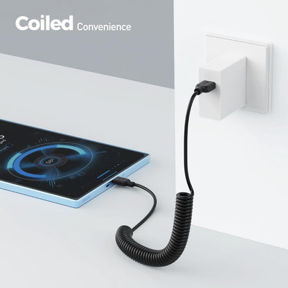 2-Pack Coiled Micro USB Cable (Coiled Micro USB to USB2.0) 2-4 Feet V1258-DP02-B-3609