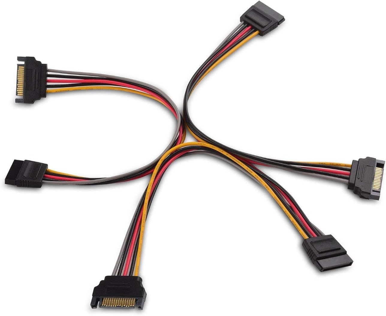 3-Pack 15 Pin SATA Power Extension Cable - 8 Inches, SATA Power Cable for Hard Drive and SSD V1258-DP02-B-3612