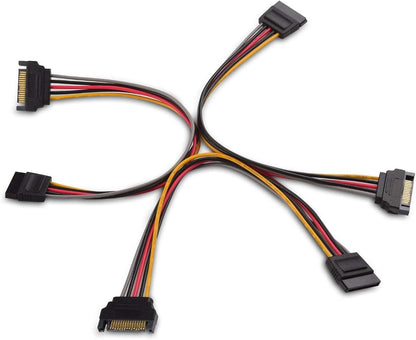 3-Pack 15 Pin SATA Power Extension Cable - 8 Inches, SATA Power Cable for Hard Drive and SSD V1258-DP02-B-3612