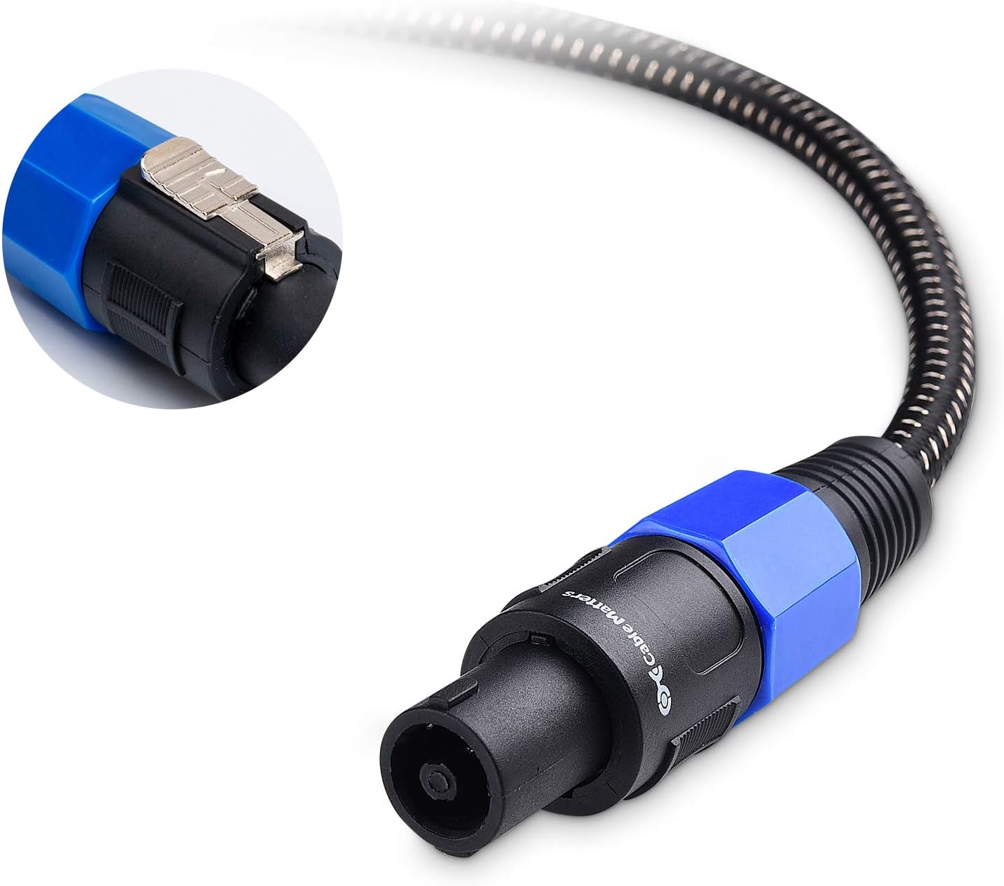 Premium Braided 12AWG Speaker Cable 3 ft Compatible with Speakon NL4FC Port V1258-DP02-B-3618