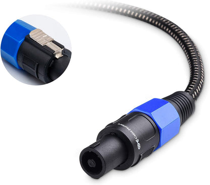 Premium Braided 12AWG Speaker Cable 3 ft Compatible with Speakon NL4FC Port V1258-DP02-B-3618