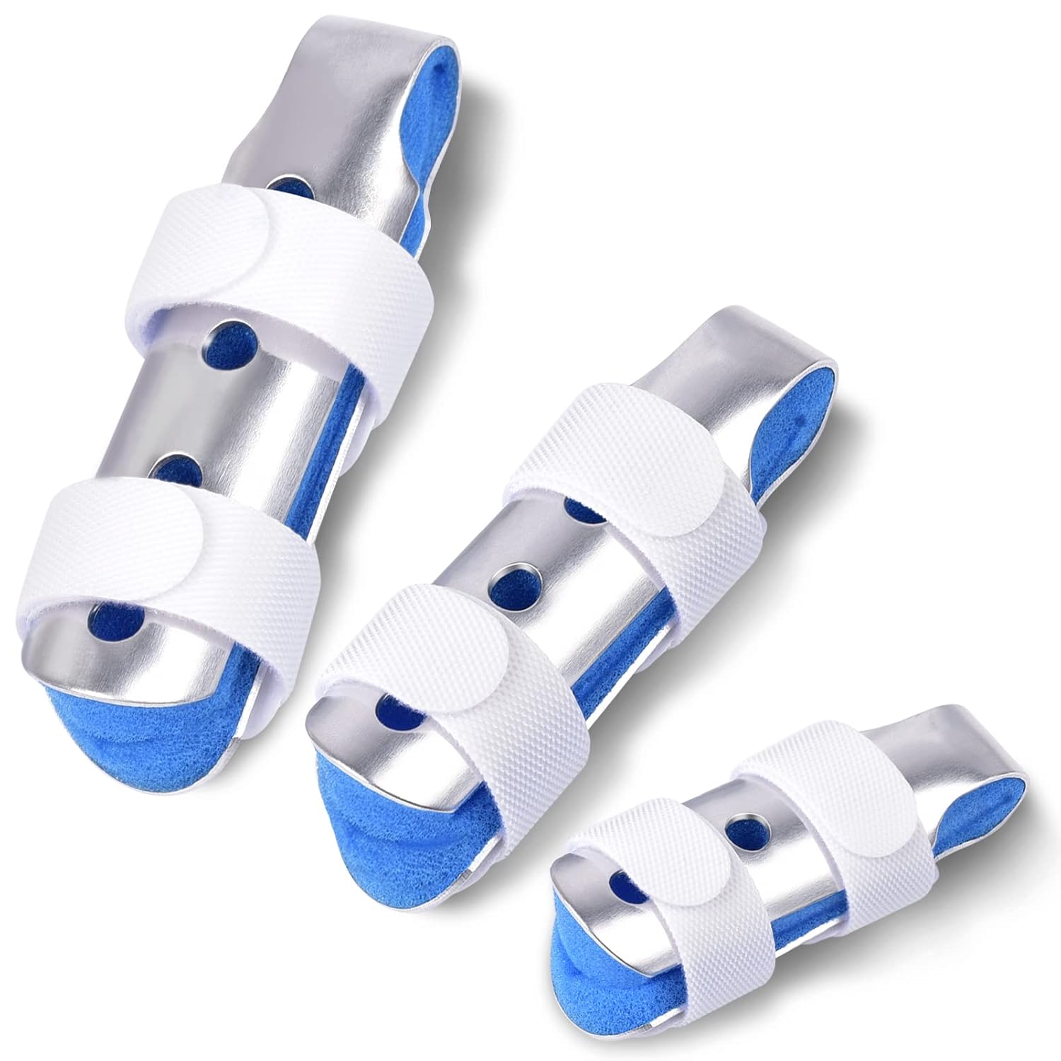 Finger Splint, 3PCS Finger Support Brace Stabilizer for Straightening Arthritis Knuckle Immobilization, Blue V1258-DP02-B-362