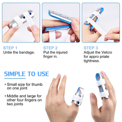 Finger Splint, 3PCS Finger Support Brace Stabilizer for Straightening Arthritis Knuckle Immobilization, Blue V1258-DP02-B-362