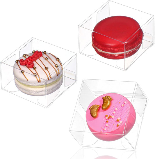 50Pcs 2.17x2.17x1.38 Inch Single Boxes for Chocolate Covered Ore, Macaron, Brownie, Treat, Candy, Small Gifts V1258-DP02-B-3621
