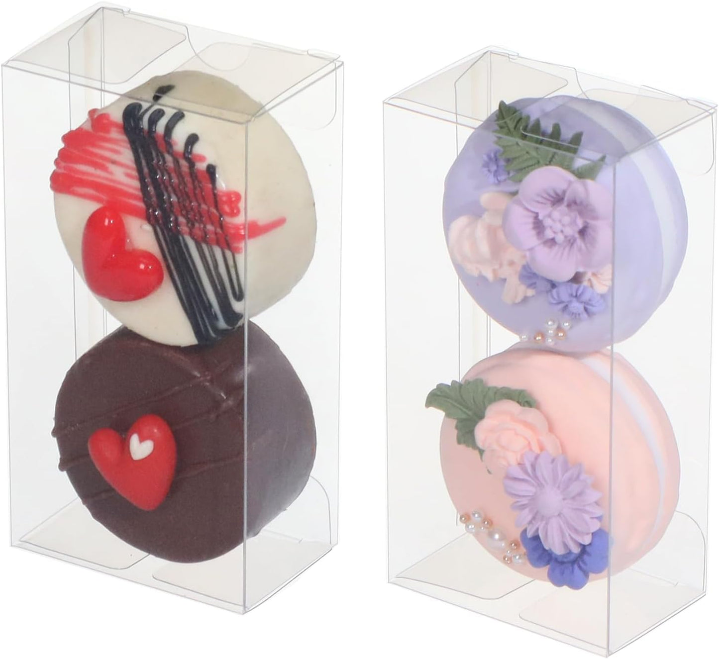 4.17x2.16x1.37Inch Chocolate Covered Orec Boxes Macaron for 2 Mini Treat Chocolate Truffle V1258-DP02-B-3629