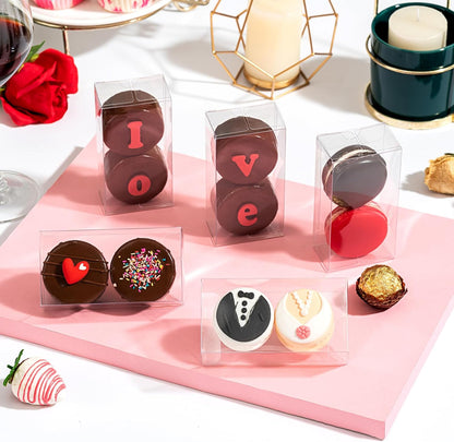 4.17x2.16x1.37Inch Chocolate Covered Orec Boxes Macaron for 2 Mini Treat Chocolate Truffle V1258-DP02-B-3629