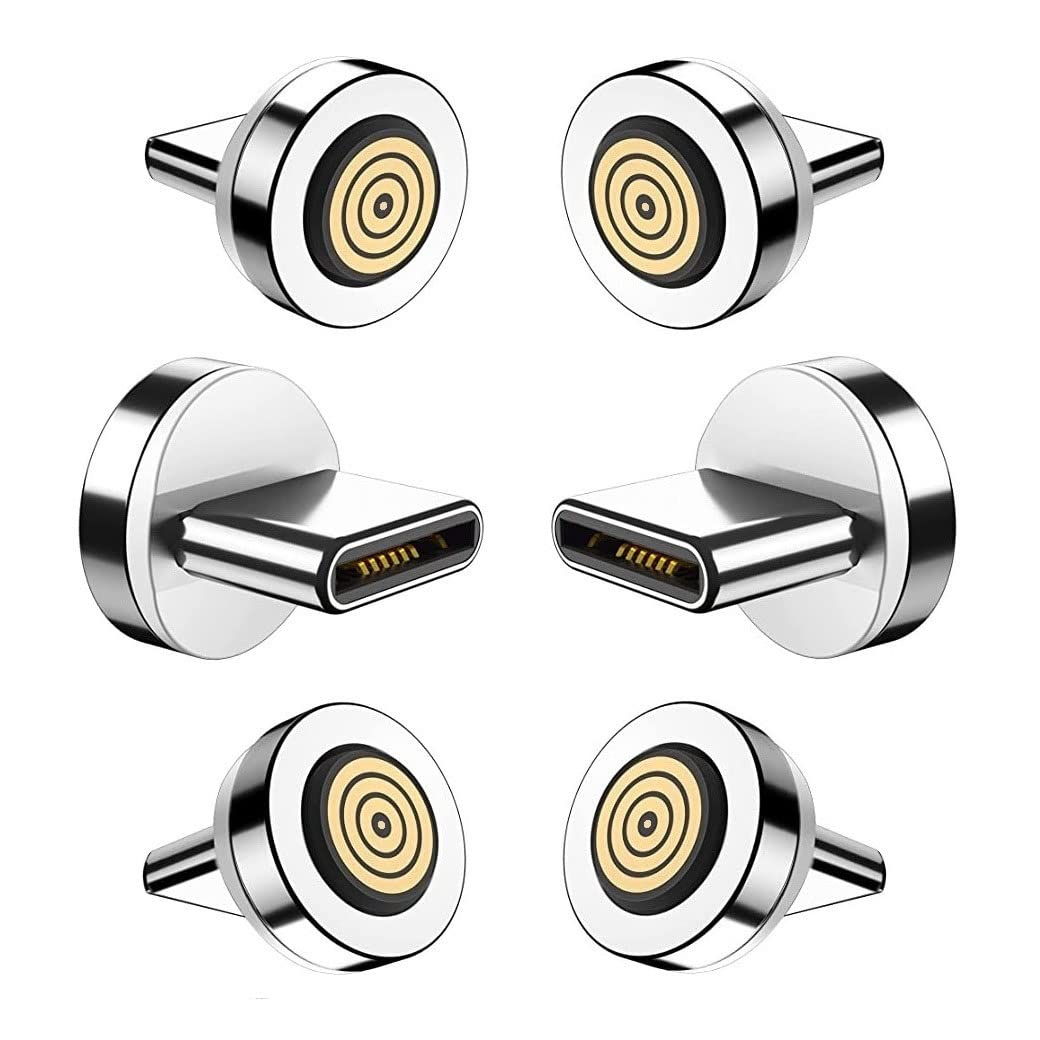 Magnetic Charging Tips 7pin Series (USB-C Tips) 6pcs,Magnetic Type-C Tips,Just 3.0A&7Pin Data Charger Tips V1258-DP02-B-3632