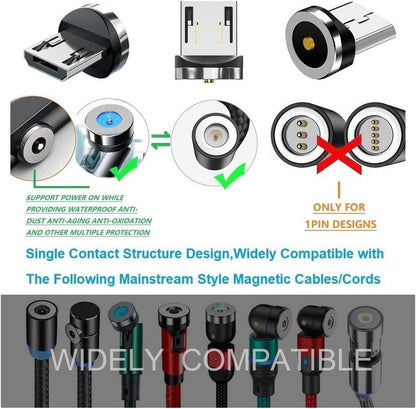 Magnetic Charging Series (Micro Tips) 10pcs,Just Micro USB Tips Without USB Cable Cords,Compatible for V1258-DP02-B-3635