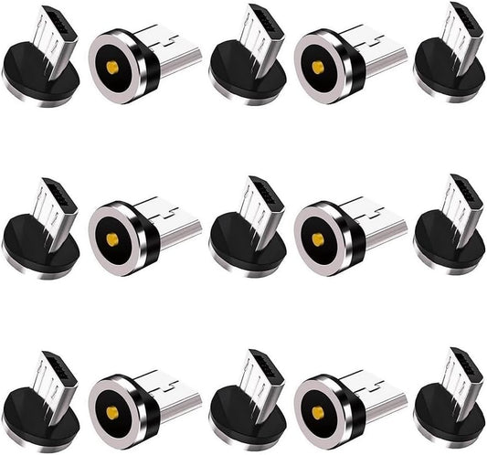 Magnetic Charging Tips Micro-USB 15pcs,1Pin 360 degrees Rotate Connector Adapter for Micro USB Ports V1258-DP02-B-3636