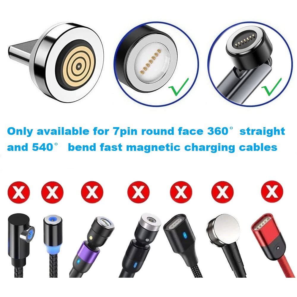 Magnetic Charging Tips 7pin Series lPhone Tips 6pack,Just 3.0A&7Pin Fast Magnetic Connector Tips Adapter Head V1258-DP02-B-3637