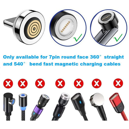 Magnetic Charging Tips 7pin Series lPhone Tips 6pack,Just 3.0A&7Pin Fast Magnetic Connector Tips Adapter Head V1258-DP02-B-3637